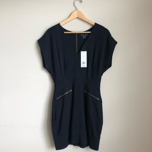 NWT French Connecticut Black V-Neck Minidress